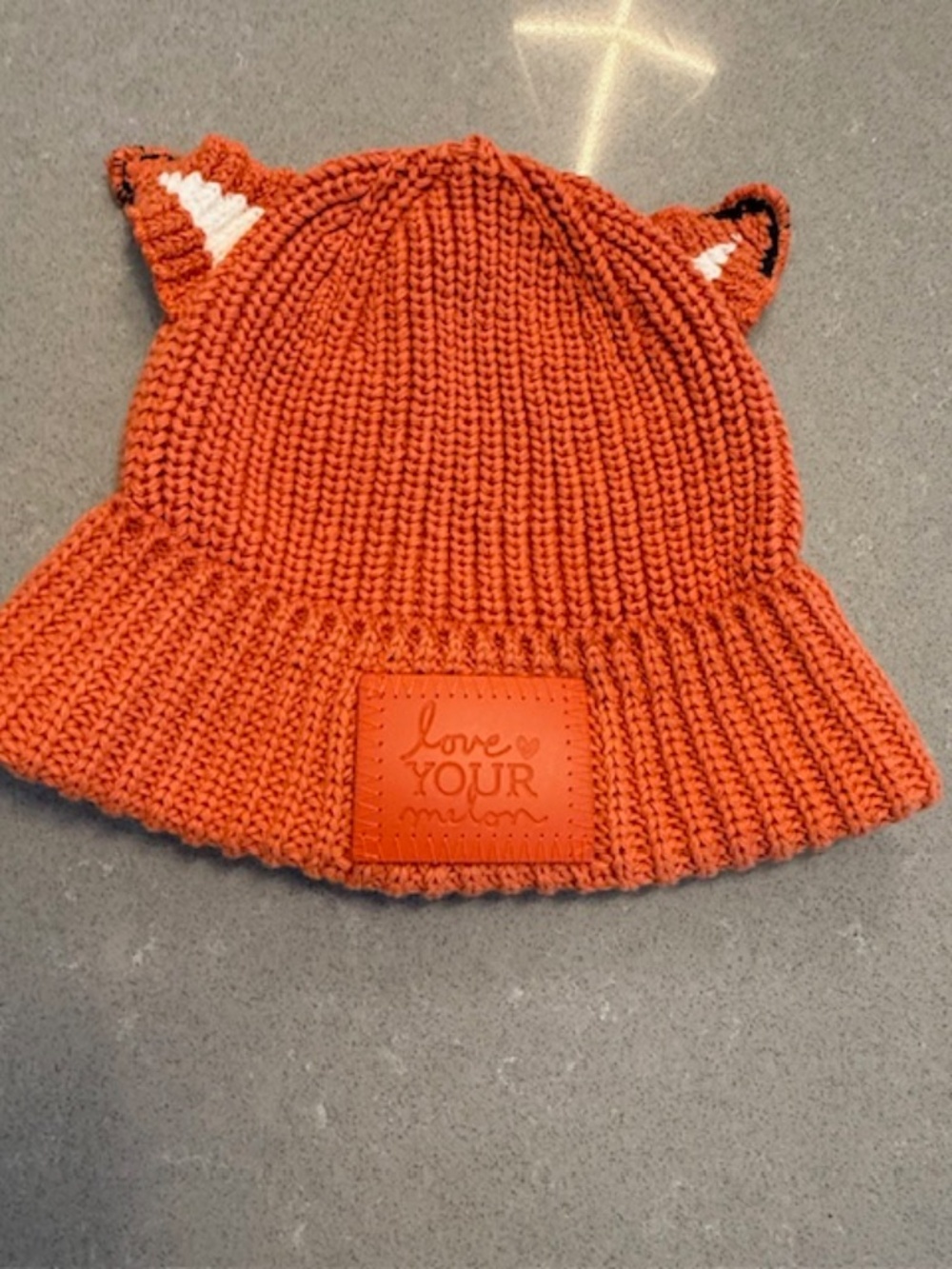 NWOT-Love Your Melon LYM Youth Beanie Orange Fox Ear Knit Logo Cap Hat New